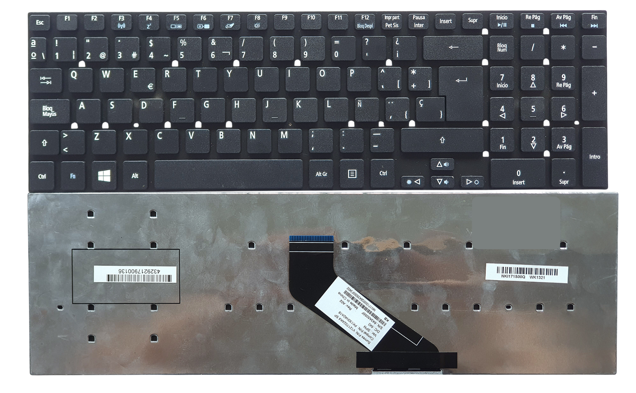 TECLADO ACER ASPIRE 5830 ORIGINAL E5-511 E5-571 ES1-512 ES1-711 E1-510 E1-530 E1-532 E1-522