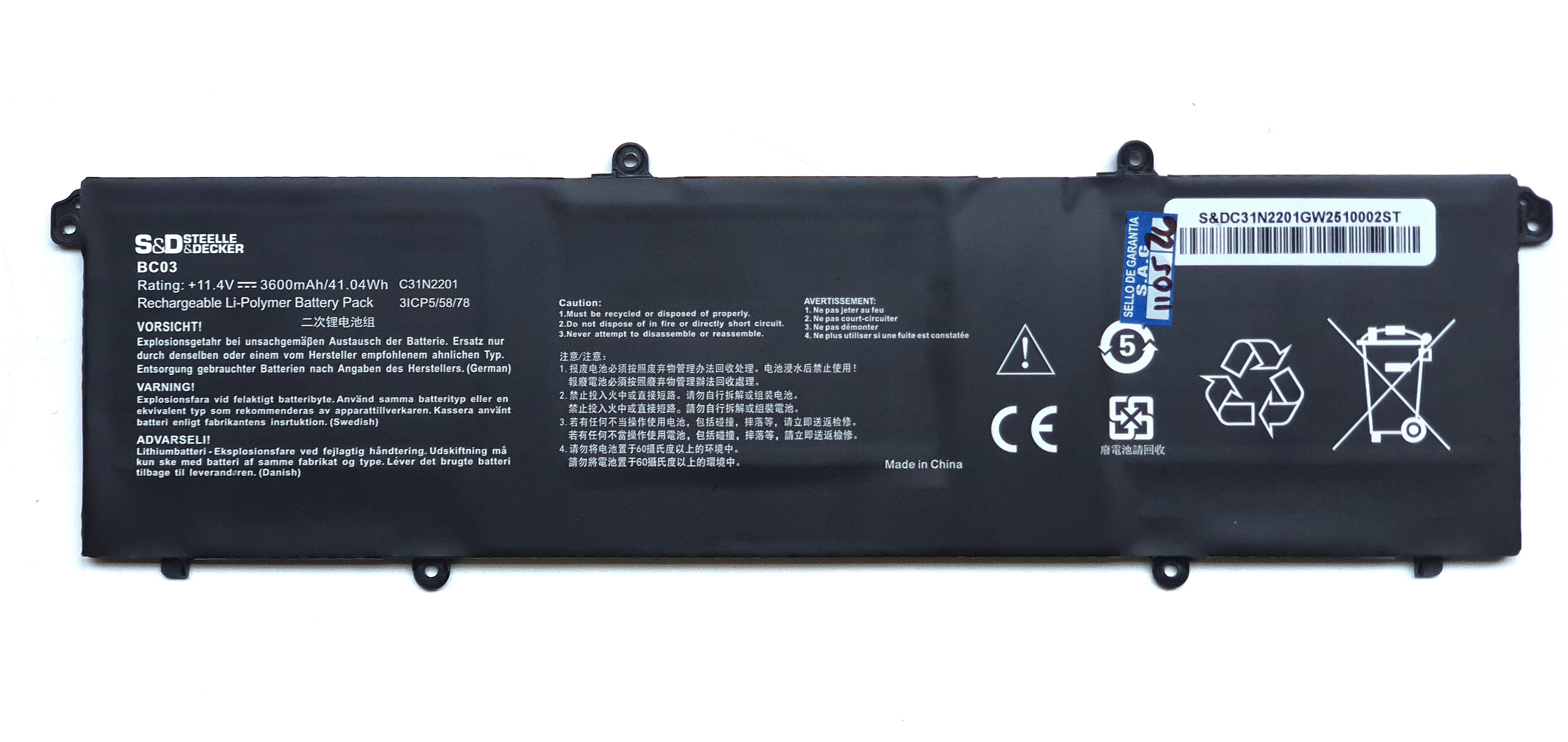 BATERIA ASUS VIVOBOOK 15 X1504VA X1504ZA 16 S1625PA 15 E1504FA E1504GA 140LED X1405VA STANDAR 